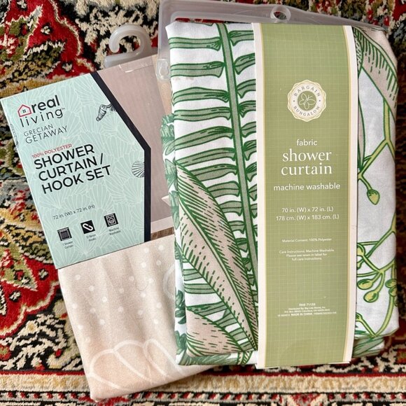 Other - (2) NWT Cloth Shower Curtains • Beautiful Tropical Beach Vibes